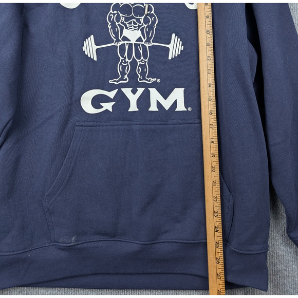 Golds Gym Hoodie Mens Medium Blue Heavyweight Athletic Body Building Gym Workout - Picture 4 of 8
